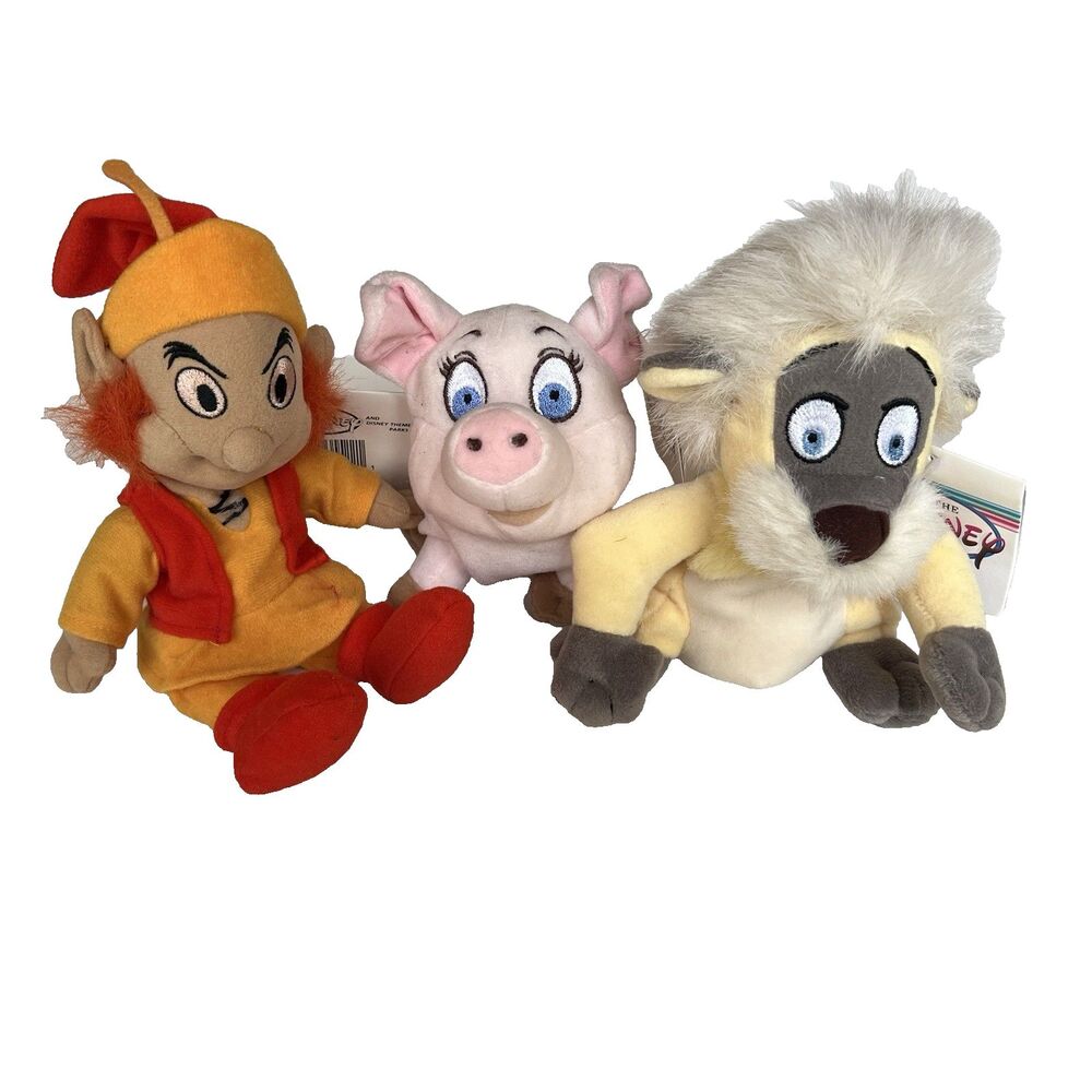 Disney Store Black Cauldron Beanbag Plush Lot Gurgi Hen Wen Fairfolk Mini 90s